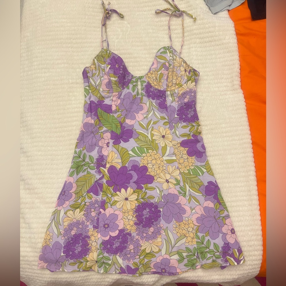 SOLD‼️ Sky to Moon Purple Floral Mini Dress